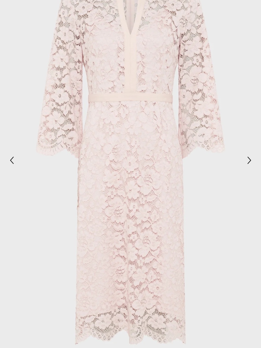 Gerard Darel Pale Pink Lace Midi Dress